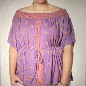 NEW! Colleen Lopez Off-The-Shoulder Printed Top